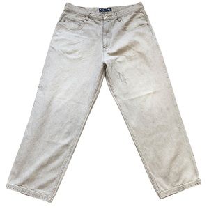 Pepe Jeans Pants Mens 40x32 Grey White Denim London Ben Loose Washed Fit Y2K VTG